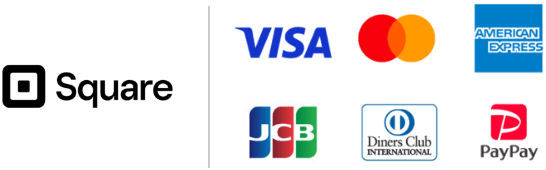 Square,VISA,Master,AMEX,JCB,DC,PayPay